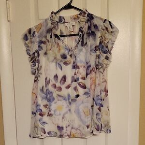 Rachel Zoe Floral Blouse in Blue and Purple